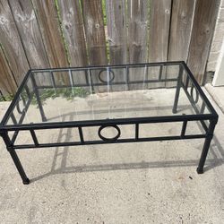 Black glass coffee table