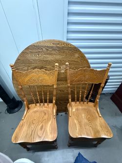 Dining table with two chairs