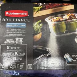 Rubbermaid Brilliance 10pcs Glass Tupperware Set