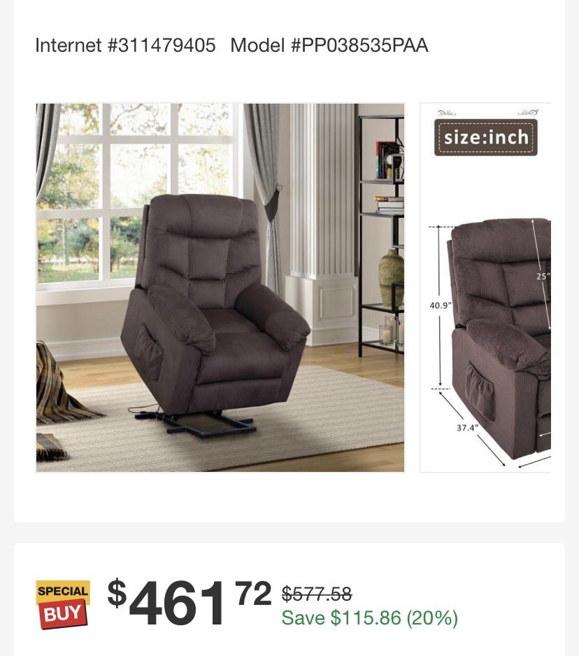 Recliner Chair/ Lift Chair