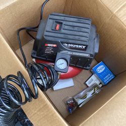 Air Compressor 100 Max PSI with Nail Gun and Plug-In Stapler Works!