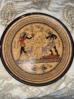 Artemis And Hercules Painted Ceramic Plate