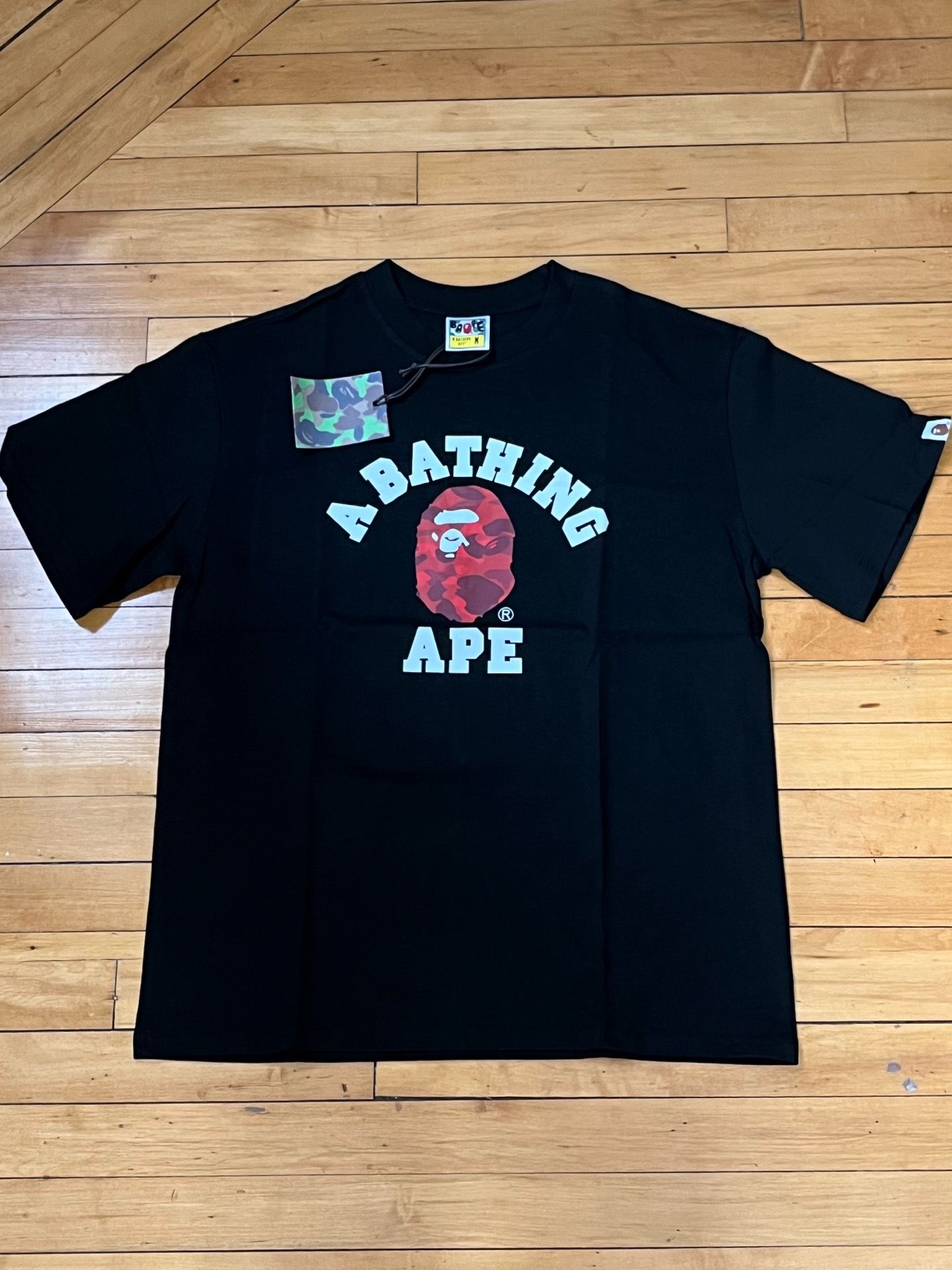 Black Red camo Bape tee size m
