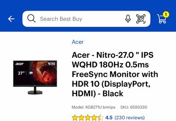 Monitor gaming Acer