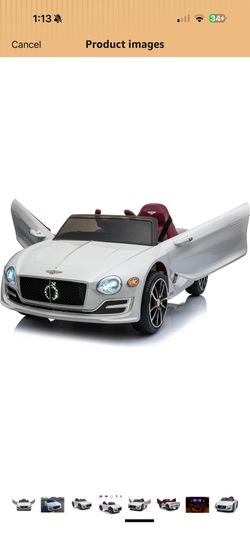 Bentley Licensed Cars for Kids, Battery Powered Kids Ride on car, 4 Wheels Motorized Vehicles Children Toys, 2 Speeds, LED Headlights, MP3, Aux