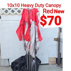New RED 10'X10' Outdoor Pop Up Canopy Tent Heavy Frame For Party, Events, Work, Sports, Sales And More...