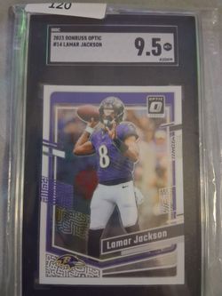 2023 donruss lamar Jackson graded 9.5