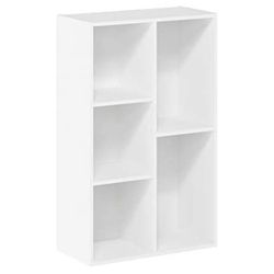 Furinno Luder Bookcase / Book / Storage , 5-Cube, White (Assembly Required) Delivery Only
