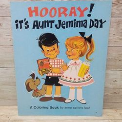 1963 Hooray It's Aunt Jemima Day - RARE Coloring Book