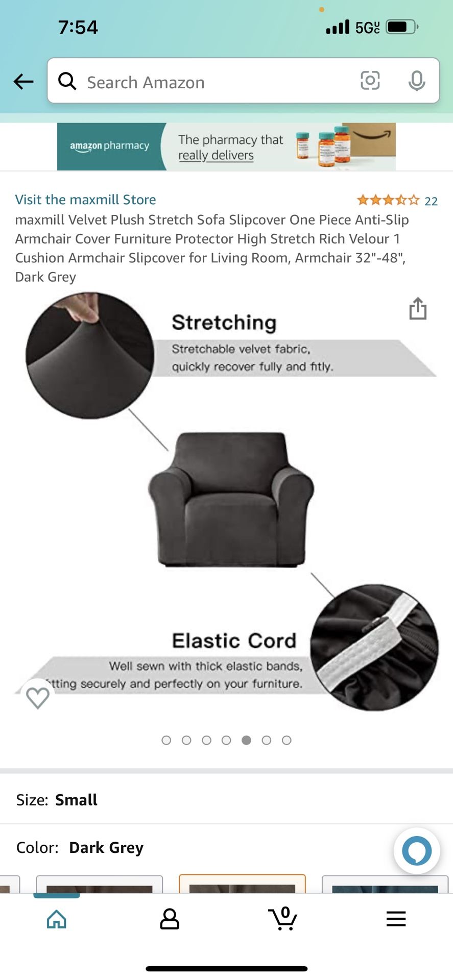 maxmill Velvet Plush Stretch Sofa Slipcover One Piece Anti-Slip Armchair Cover Furniture Protector High Stretch Rich Velour 1 Cushion Armchair Slipcov