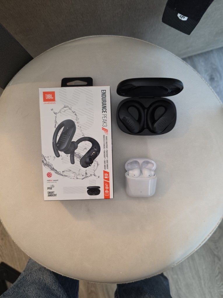 JBL Endurance Peak 3 Earbuds; and Pair Of onn Earbuds