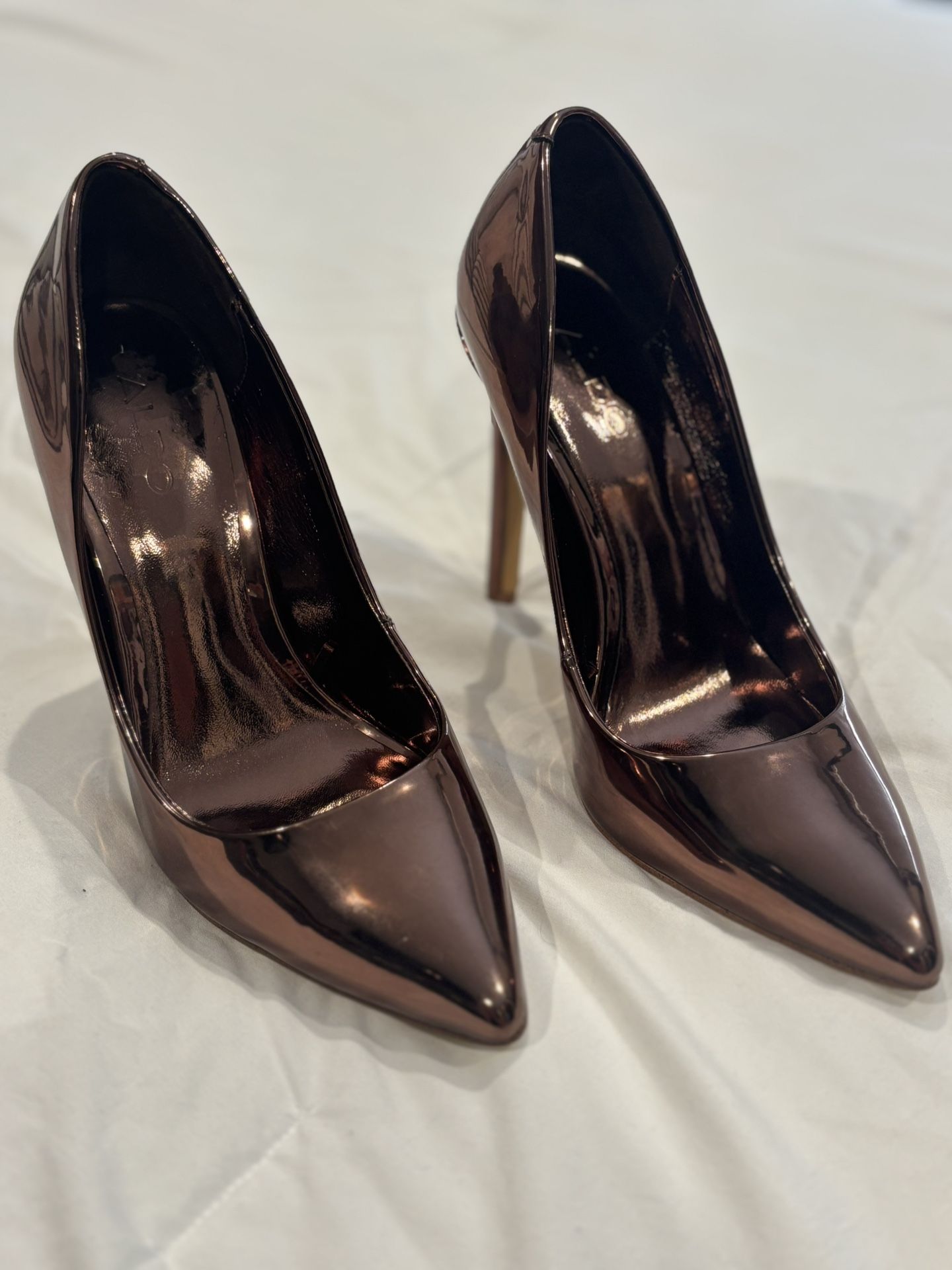 Aldo Chocolate Chrome Heels