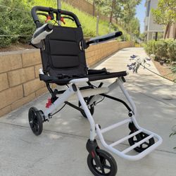  Transport Wheelchair Travel Fold Wheelchair, Capacity (200lbs)