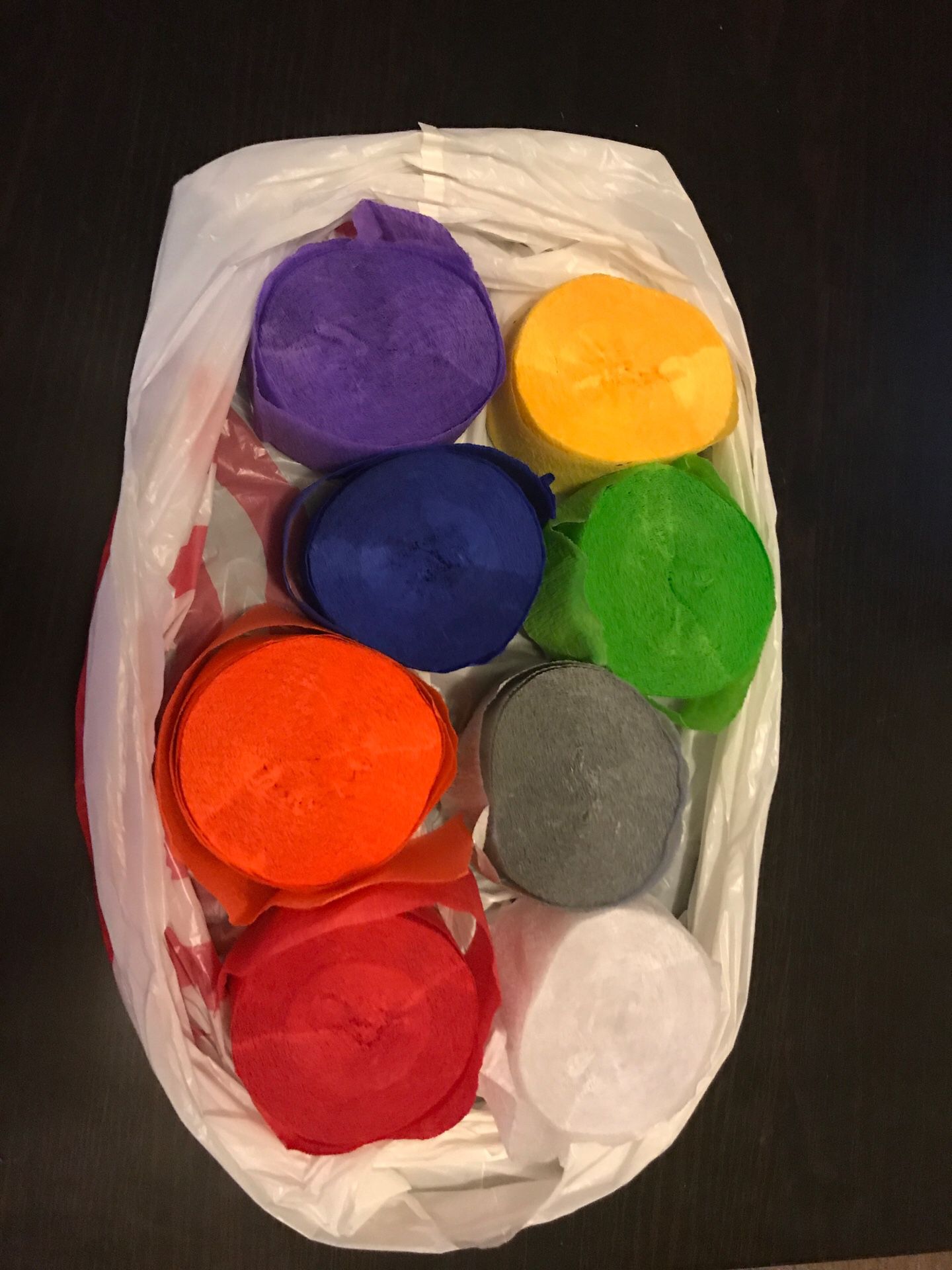 FREE colored streamers, 8 partial rolls