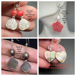 Genuine Shell .925 Sterling Silver Earrings