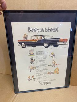 Ford Fairlane 500 Original 1957 Vintage Framed Print Ad Wall Art 16x12