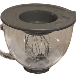 KitchenAid 5-quart Tilt Head Glass Bowl w/Lid & Wire Whisk 