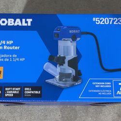 Kobalt 1/4in 7amp 1.25hp Variable Speed Trim Corded Router - New