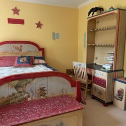 Hand Painted Complete Children’s Bedroom Set With Tons Of Extras