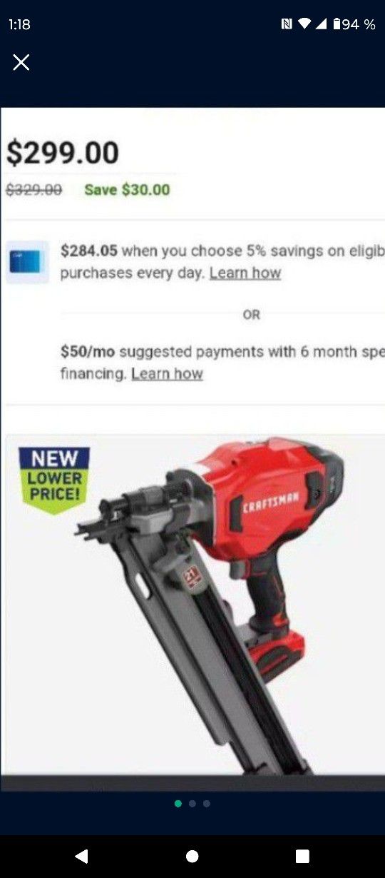 CRAFTSMAN V20 Cordless Framing Nailer