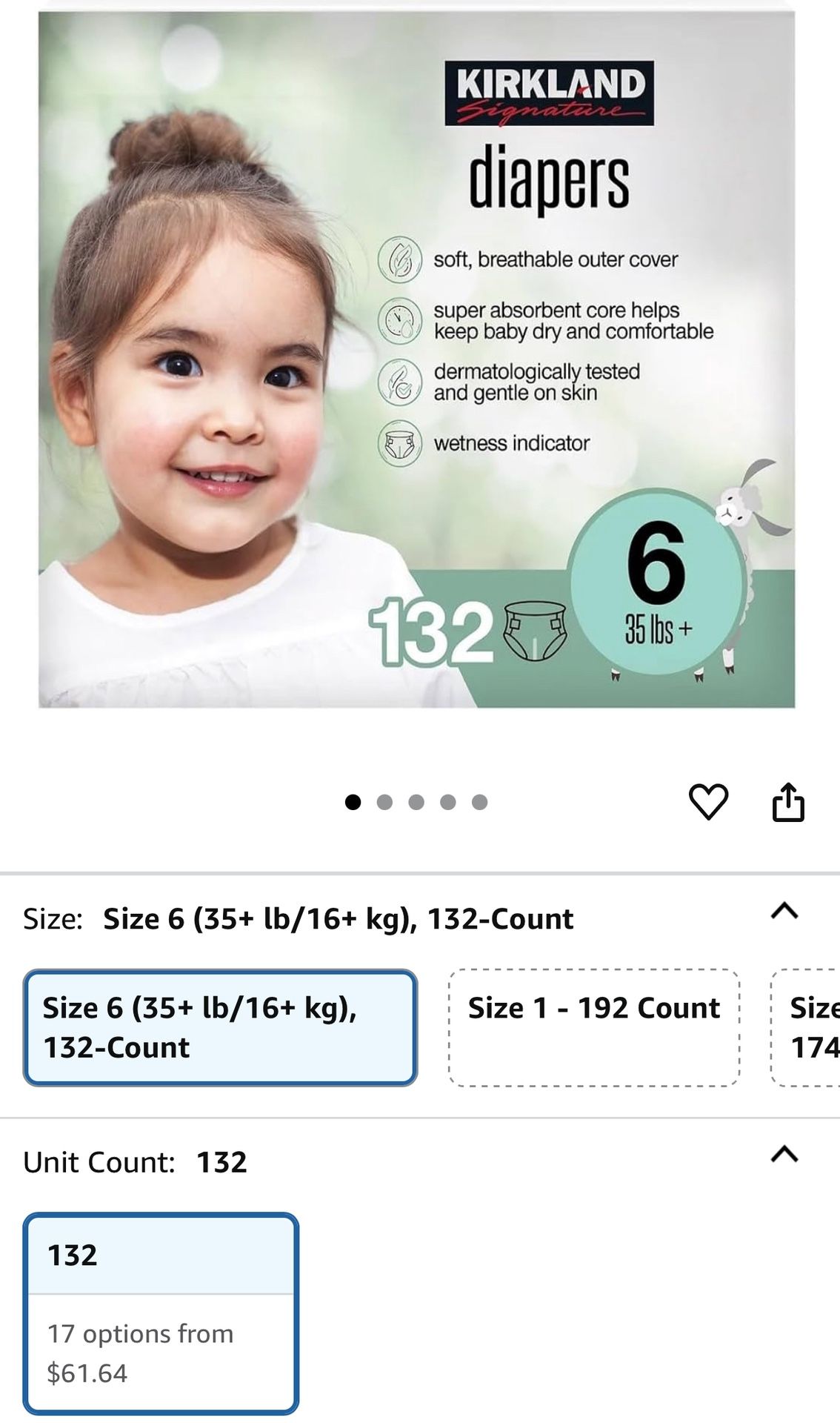 Kirkland Diapers Size 6