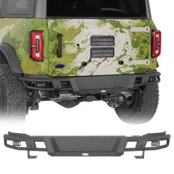 Tubular Steel Rear Back Bumper w/ 2x Led Lights Fit 2021-2026 Ford Bronco Black