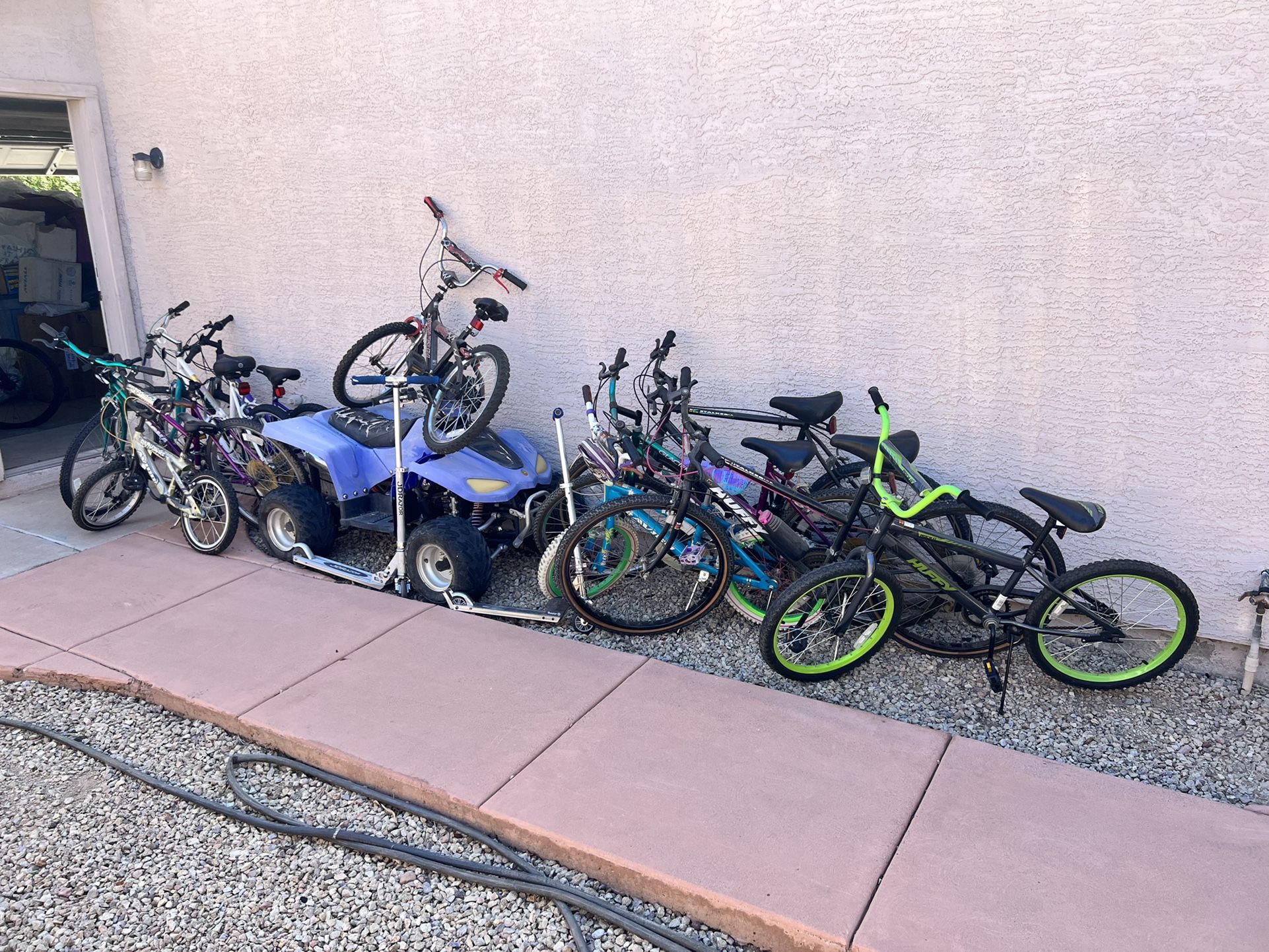 Smaller to bigger kids bikes.$20. Each Quad Is Sold 