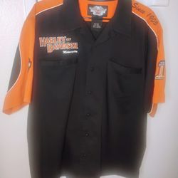 Harley Davidson Men's Prestige Colorblocked Garage Shirt/Mechanics Shirt XL