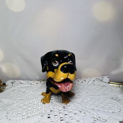 Little Paws Arora Rocky The Rottweiler Brown Black Dog Figurine