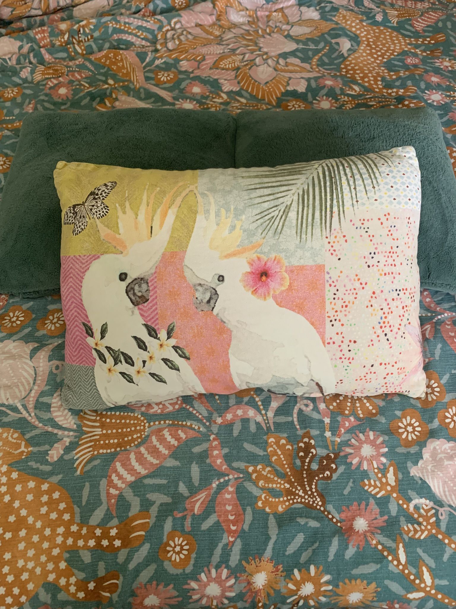 Throw pillows tropical parrot tiki world market