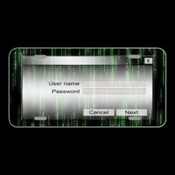 License Plate Novelty Car Front Password Mask Matrix Crash Security