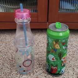 Boston Warehouse Clear Flower And Cool Gear Green Forest Animal Cups