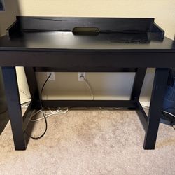 Excellent Condition Black Office Desk With Open Drawer.