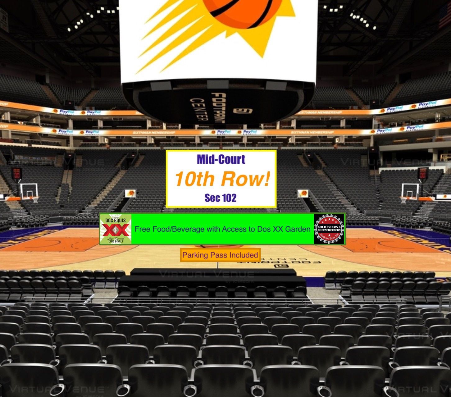 (Lower Level w/Food & Bev) Phoenix Suns vs Denver Nuggets - (10th Row - Mid-Court - Top Seats - HOT Game) - 4/6/23