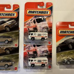 2024 2025 Matchbox Diecast Toy Cars - NEW - Porsche Range Rover Fire Truck