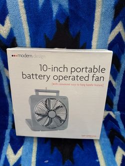 Modern Design by Monarch 10-Inch Portable Battery Operated Fan – NEW