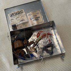 Metal Fishing Box With Fishing Equipment
