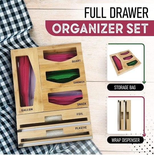 Ziplock Bag Organizer Bamboo