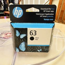 Genuine HP 63 Black Printer Ink Cartridge Sealed EXP 5/2027