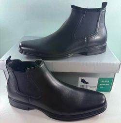 NEW Perry Ellis Portfolio Men's Chelsea Black Leather Boots