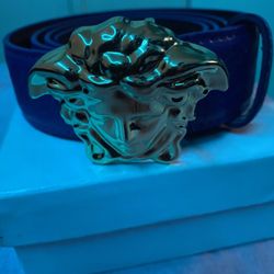 Mens Versace Medusa Buckle Leather Belt