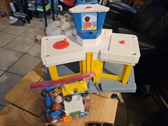 Vintage Fisher Price Little People Airport With Figures and Extras