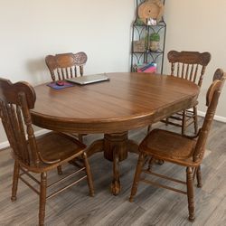 Original Solid Oak Classic Claw Foot Dining Table