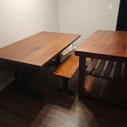 Dinning Table And Whiskey Barrel Island