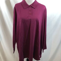 Blair Fuchsia/Purple potion Long Sleeve Polo - Womens 2XL, NEW