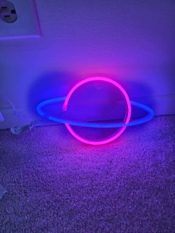 LED Neon Planet Sign Saturn USB or Battery Operated Wall Decor