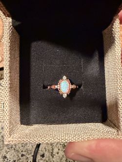 Opal ring silver 925 size 6