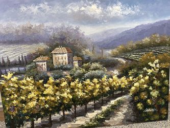 Canvas Painting Of Italian Winery