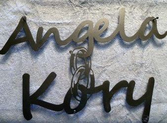 Custom Personalized Spouses/Significant Others Wedding Band Intertwined Name Signs/Wall Art