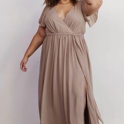 Baltic Born Dress - Taupe Spring/Summer/Wedding/Any Occasion